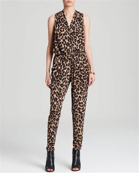 michael kors leopard jumpsuit free shipping|Michael Kors denim jumpsuit.